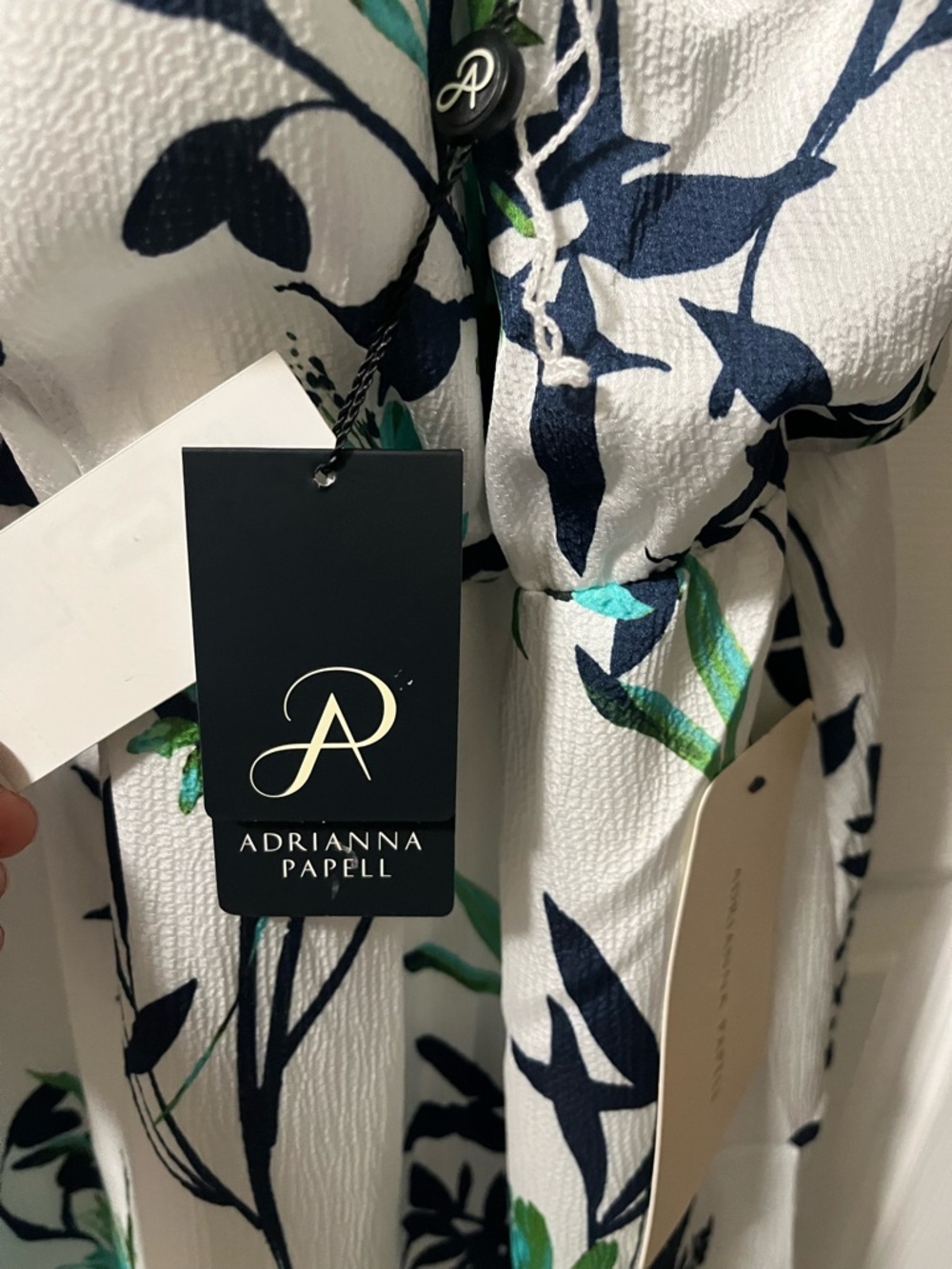 Adrianna Papell NWT Halter Floral Midi Dress 18W Ivory Blue Green - Picture 8 of 9